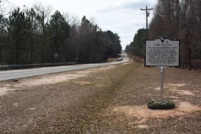 Camp Butler Marker, seen looking west along Wagener Road (State Route 302/4) image. Click for full size.