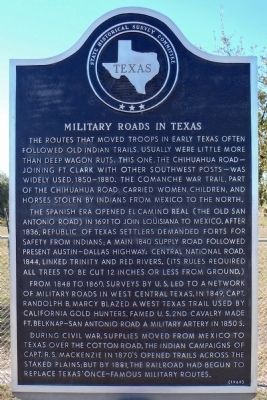 Military Roads in Texas Marker image. Click for full size.