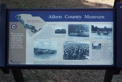 Aiken County Museum Marker image. Click for full size.