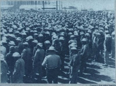 workers at "Dupont's first safty meeting" image. Click for more information.