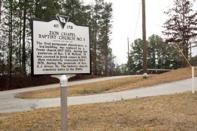 Zion Chapel Baptist Church No. 1 Marker seen along Walter Hills Road, looking west image. Click for full size.