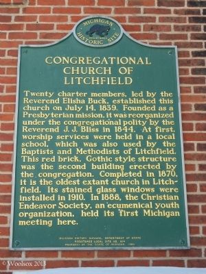 Congregational Church of Litchfield Marker image. Click for full size.