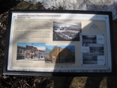 Elgin's Masonic Temple Cornerstone Marker image. Click for full size.