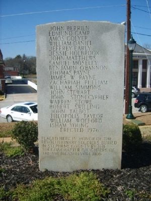 Stephens County Revolutionary Soldiers Monument. Click for full size. Stephens County Revolutionary Soldiers Monument image. Click for full size.