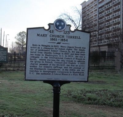 Mary Church Terrell Marker. Click for full size. Mary Church Terrell Marker image. Click for full size.