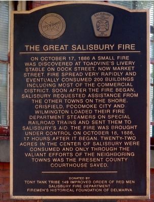 The Great Salisbury Fire Marker image. Click for full size.