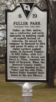 Fuller Park Marker reverse side image. Click for full size.