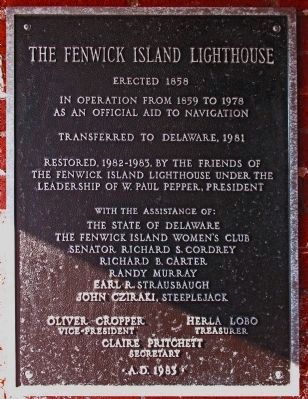 The Fenwick Island Lighthouse Marker image. Click for full size.