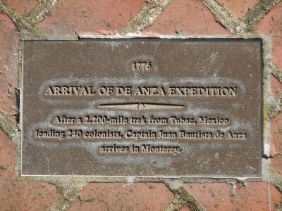 Monterey History Time Line Marker - 1776 – Arrival of de Anza Expedition image. Click for full size.