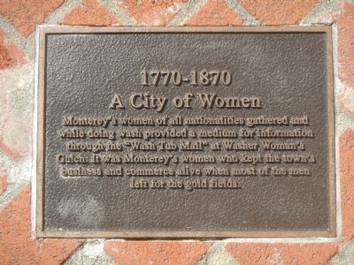 Monterey History Time Line Marker - 1770-1870 – A City of Women image. Click for full size.