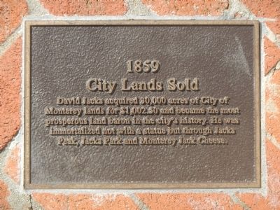Monterey History Time Line Marker - 1859 – City Lands Sold image. Click for full size.