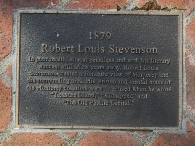 Monterey History Time Line Marker - 1879 – Robert Louis Stevenson image. Click for full size.