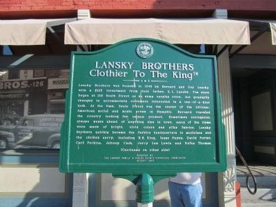 Lansky Brothers Marker (side 1) image. Click for full size.