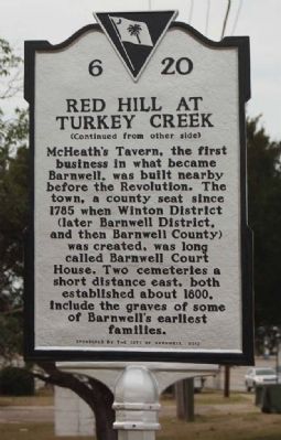 Red Hill At Turkey Creek Marker reverse side. Click for full size. Red Hill At Turkey Creek Marker reverse side image. Click for full size.