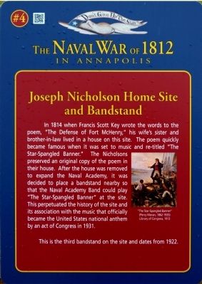 Joseph Nicholson Home Site and Bandstand Marker image. Click for full size.