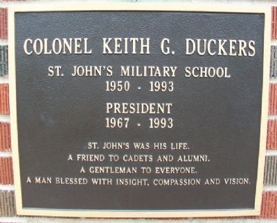 Colonel Keith G. Duckers Marker. Click for full size. Colonel Keith G. Duckers Marker image. Click for full size.