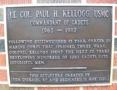 Lt. Col. Paul H. Kellogg, USMC Marker image. Click for full size.