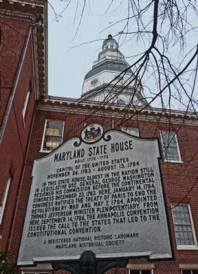 Maryland State House Marker. Click for full size. Maryland State House Marker image. Click for full size.
