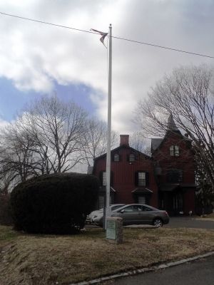 Drake House Flag Pole and Marker. Click for full size. Drake House Flag Pole and Marker image. Click for full size.