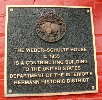 The Weber-Schulte House NRHP Marker image. Click for full size.