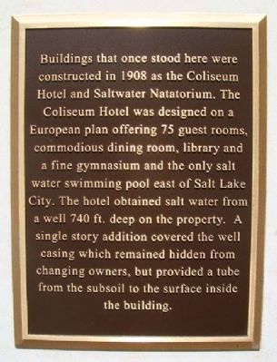 Coliseum Hotel and Saltwater Natatorium Marker image. Click for full size.