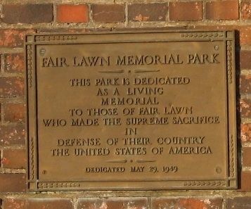 Fair Lawn Memorial Park Marker image. Click for full size.
