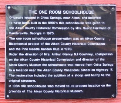 The One Room Schoolhouse Marker image. Click for full size.