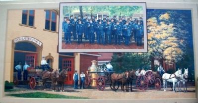Early Police and Fire Departments Mural image. Click for full size.