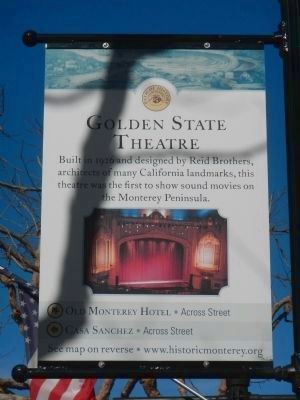 Golden State Theatre Marker. Click for full size. Golden State Theatre Marker image. Click for full size.