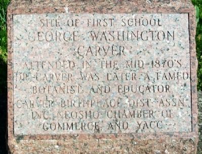 Site of First School George Washington Carver Attended Marker image. Click for full size.
