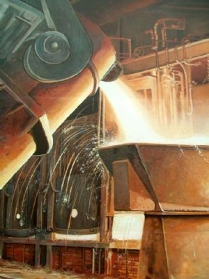 Steel Industry, 1870-1980 Mural Detail image. Click for full size.