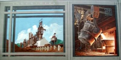 Steel Industry, 1870-1980 Mural Detail image. Click for full size.