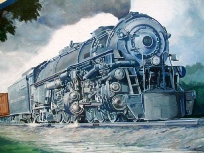 Portsmouth Railroads, 1950's Mural Detail image. Click for full size.