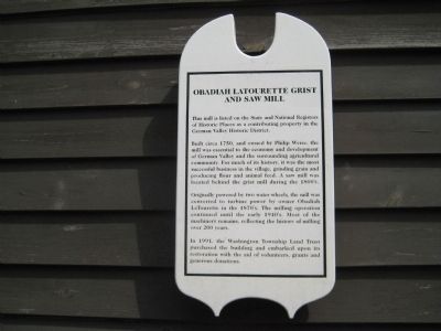 Obadiah Latourette Grist and Saw Mill Marker image. Click for full size.