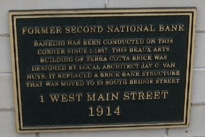 Second National Bank Marker image. Click for full size.