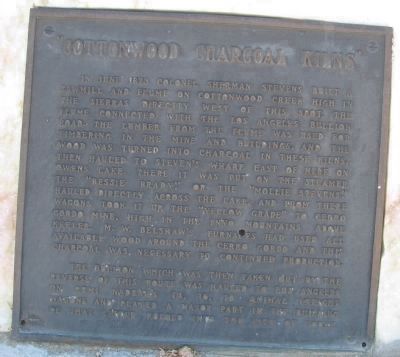 Cottonwood Charcoal Kilns Marker at its Re-dedication Site image. Click for full size.