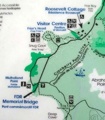 Map on Roosevelt Campobello International Park Marker image. Click for full size.