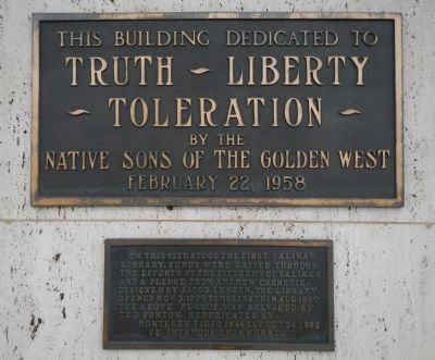 Site of the First Salinas Library Marker image. Click for full size.