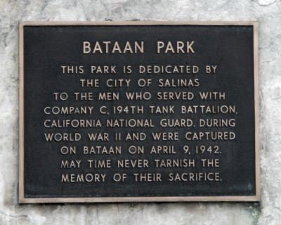 Bataan Park Marker. Click for full size. Bataan Park Marker image. Click for full size.