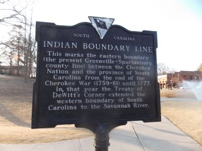 Indian Boundary Line Marker prior to repainting. image. Click for full size.