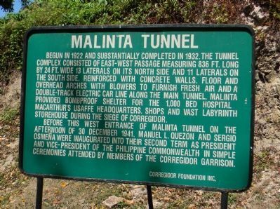 Malinta Tunnel Marker image. Click for full size.