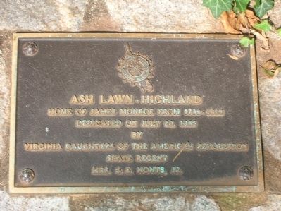Ash Lawn - Highland Marker. Click for full size. Ash Lawn - Highland Marker image. Click for full size.