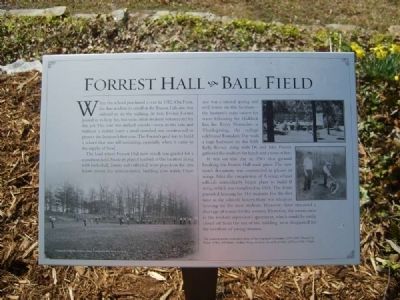 Forrest Hall - Ball Field Marker. Click for full size. Forrest Hall - Ball Field Marker image. Click for full size.