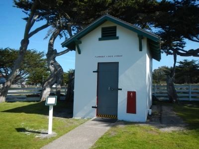 Point Pinos Lighthouse Oil House and Marker. Click for full size. Point Pinos Lighthouse Oil House and Marker image. Click for full size.