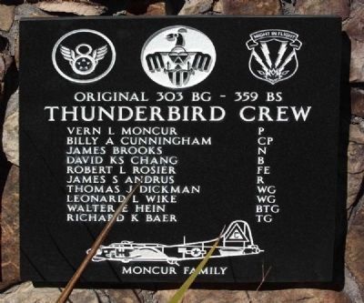 Original 303rd Bomb Group 359th Bomb Squadron "Thunderbird Crew" image. Click for more information.