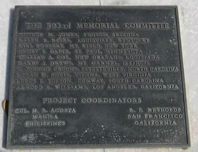 The 503rd Memorial Committee & Project Coordinators. Click for full size. The 503rd Memorial Committee & Project Coordinators image. Click for full size.