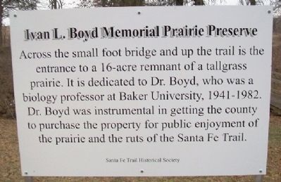 Ivan L. Boyd Memorial Prairie Preserve Marker image. Click for full size.