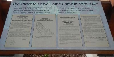 The Order to Leave Home Came in April, 1942 panel. Click for full size. The Order to Leave Home Came in April, 1942 panel image. Click for full size.