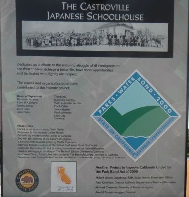 The Castroville Japanese Schoolhouse Marker. Click for full size. The Castroville Japanese Schoolhouse Marker image. Click for full size.