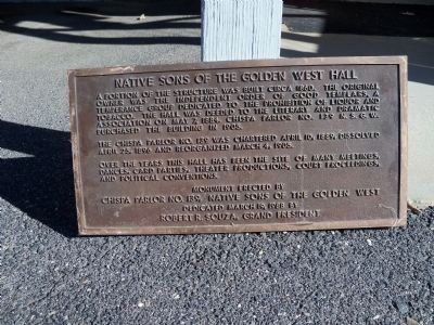 Original Native Sons of the Golden West Plaque image. Click for full size.